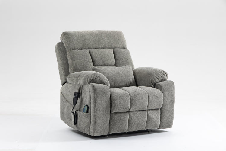 Old Age Electric Lift Chair, Flat High Density Foam Electric Sofa, With Heating And Massage Functions, Can Tilt To 180 Degrees, 2 Pocket Cup Holders, 2 Remote Controls, Dual Okin Motors