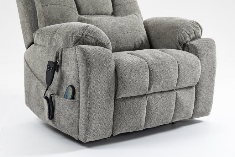 Old Age Electric Lift Chair, Flat High Density Foam Electric Sofa, With Heating And Massage Functions, Can Tilt To 180 Degrees, 2 Pocket Cup Holders, 2 Remote Controls, Dual Okin Motors
