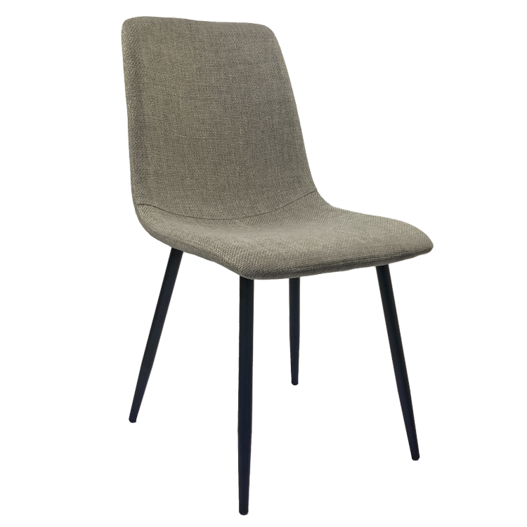 Dining Chairs Set Of 4,Modern Kitchen Dining Room Chairs,Upholstered Dining Accent Chairs In Linen Cushion Seat And Sturdy Black Metal Legs Grey