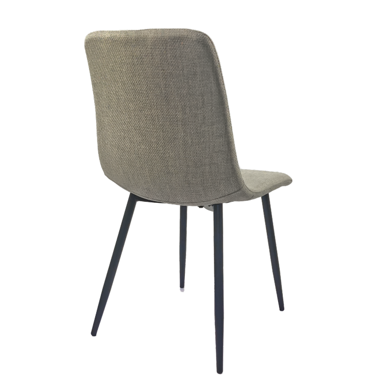 Dining Chairs Set Of 4,Modern Kitchen Dining Room Chairs,Upholstered Dining Accent Chairs In Linen Cushion Seat And Sturdy Black Metal Legs Grey