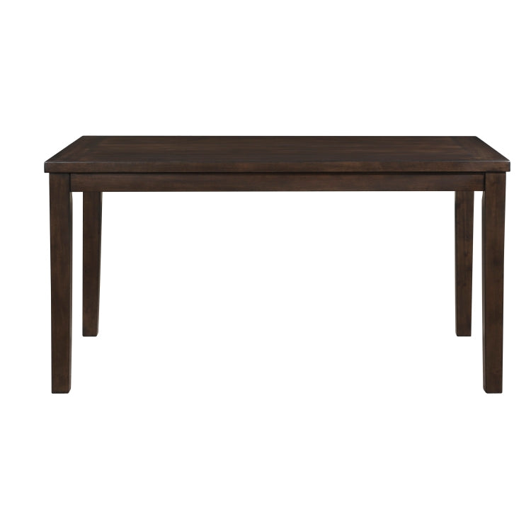 Dark Chery Finish Wooden Dining Set 7Pc Dining Table And Beige Side Chairs Transitional Kitchen Breakfast Furniture Set
