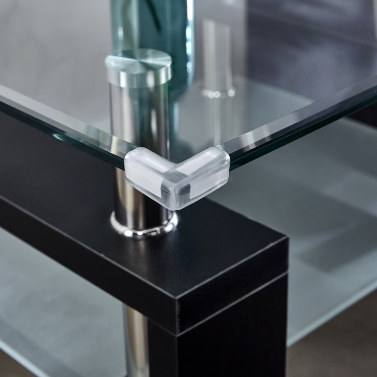 Clear Glass Top Side Table, 24"X24"X24" End Table, Modern Design For Home
