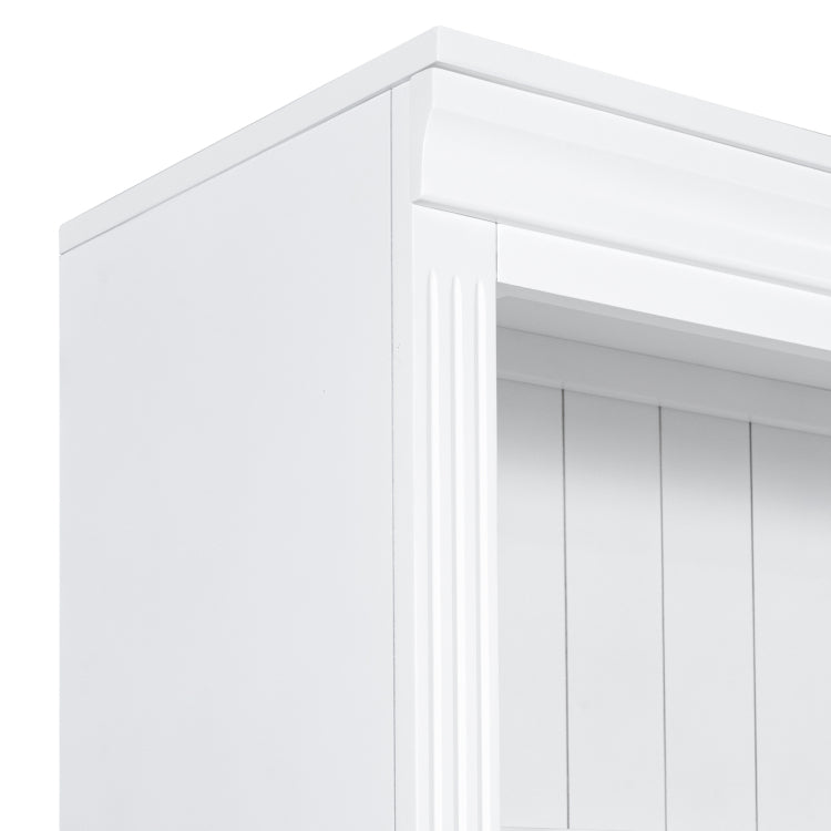 83.4"Tall Bookshelf With 3 Pieces Led Lighting, Modern Bookcase With 2 Doors And 1 Drawer,Storage Bookcase With Open Shelves For Living Room,Home Office,White