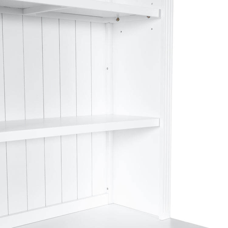 83.4"Tall Bookshelf With 3 Pieces Led Lighting, Modern Bookcase With 2 Doors And 1 Drawer,Storage Bookcase With Open Shelves For Living Room,Home Office,White