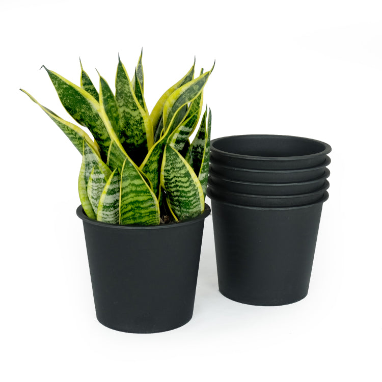 5" Round Nursery Plant Pot Garden Plastic Pots With Drainage 5 Pack