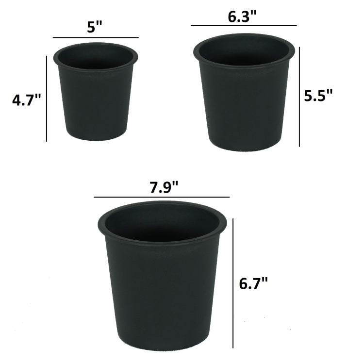 5" Round Nursery Plant Pot Garden Plastic Pots With Drainage 5 Pack