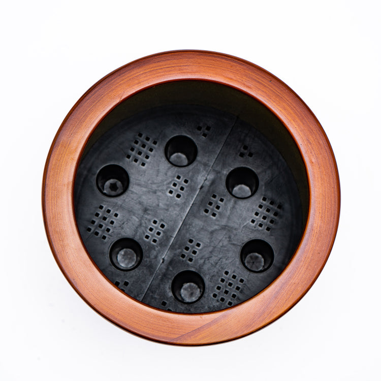 7.8 In. Dark Wood Plastic Self Watering Planter Pot