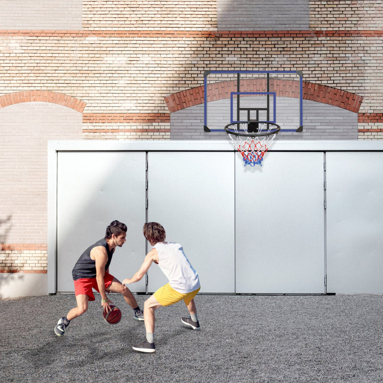Wall Mounted Basketball Hoop, 45 X 29 Inches Shatterproof Back, Folding Hoop, Durable Hoop And All Weather Mesh For Indoor And Outdoor Use