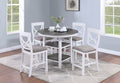 Counter Height Dining Table W Storage Shelve 4X Chairs Padded Seat Unique Design Back 5Pc Dining Set White Color