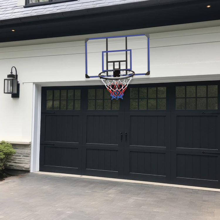Wall Mounted Basketball Hoop, 45 X 29 Inches Shatterproof Back, Folding Hoop, Durable Hoop And All Weather Mesh For Indoor And Outdoor Use