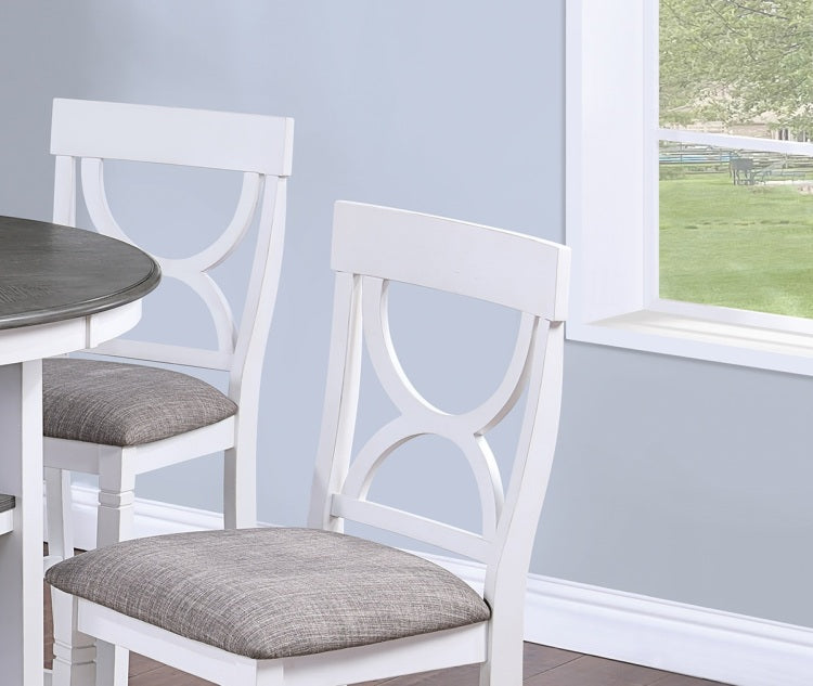 Counter Height Dining Table W Storage Shelve 4X Chairs Padded Seat Unique Design Back 5Pc Dining Set White Color