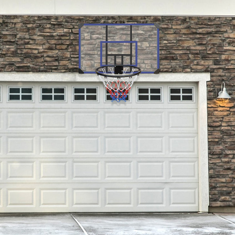 Wall Mounted Basketball Hoop, 45 X 29 Inches Shatterproof Back, Folding Hoop, Durable Hoop And All Weather Mesh For Indoor And Outdoor Use