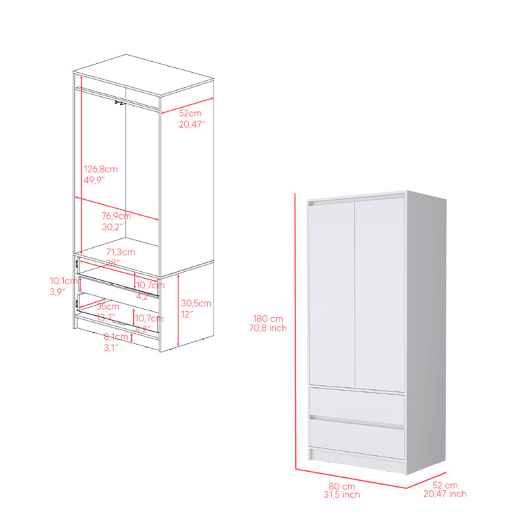 Armoire Closher, Bedroom, White