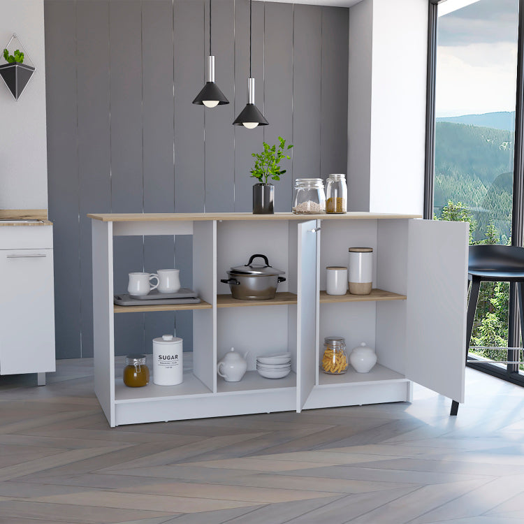Kitchen Island Padua, Kitchen, White Light Oak