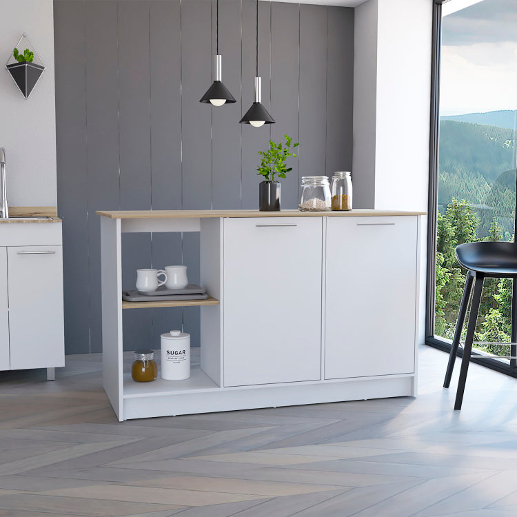 Kitchen Island Padua, Kitchen, White Light Oak