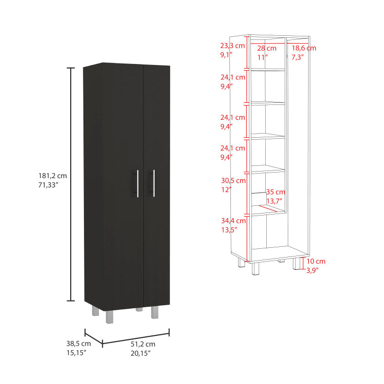 Closet Pantry Copenhague, Bedroom, Black White