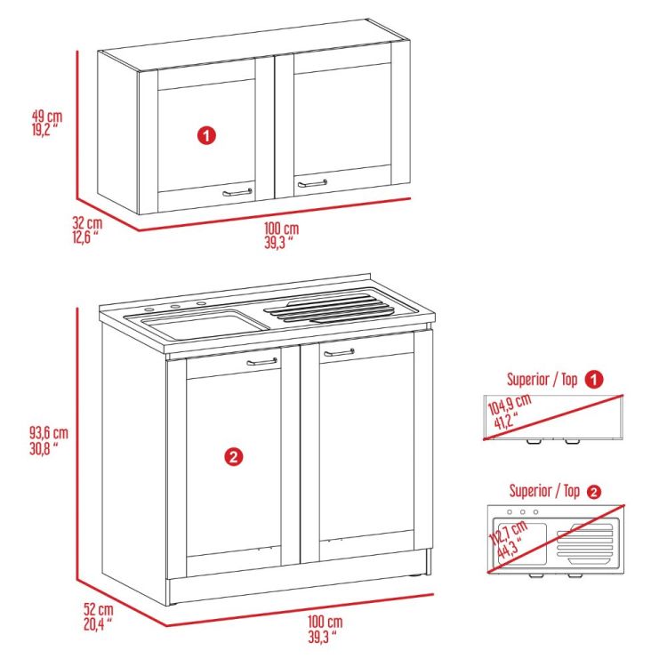 Cabinet Set Zeus, Kitchen, Light Gray