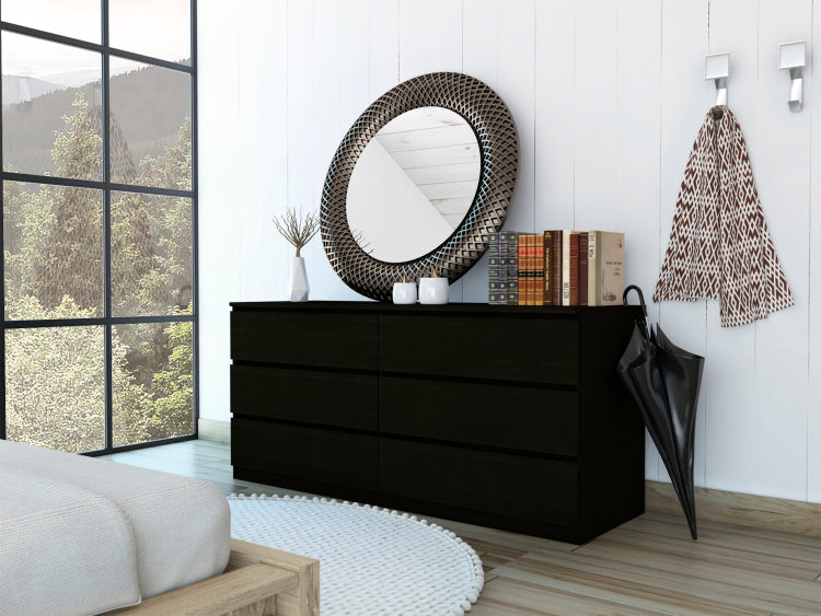 6 Drawer Double Dresser Tronx, Bedroom, Black