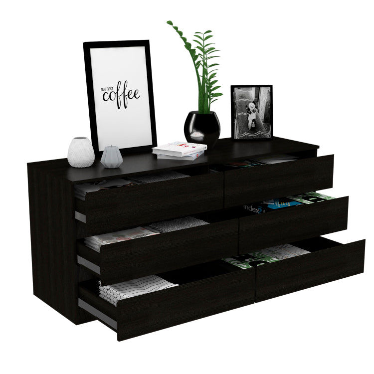 6 Drawer Double Dresser Tronx, Bedroom, Black