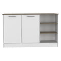 Kitchen Island Teramo, Kitchen, White Dark Brown