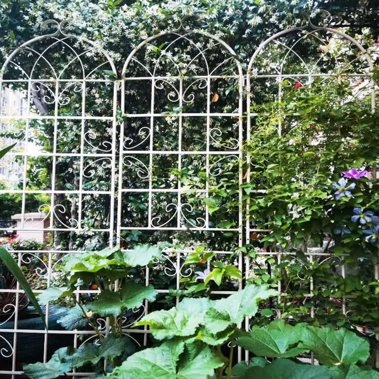 2 Pack Metal Garden Trellis 86.7" X 19.7" Rustproof Trellis For Climbing Plants Outdoor Flower Support Cream White