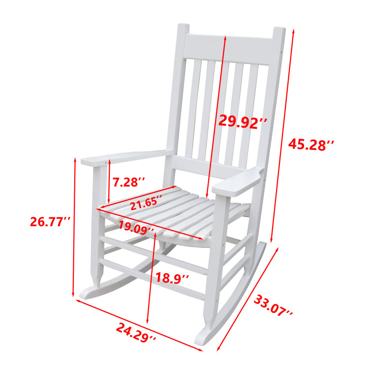 Wooden Porch Rocker Chair White