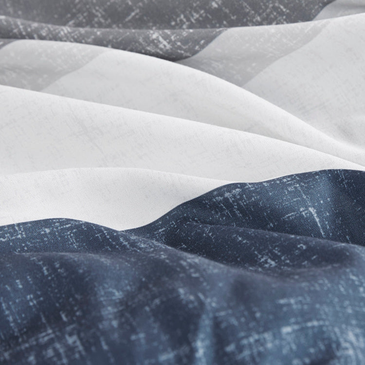 Stripe Comforter Set With Bed Sheets Blue Grey Twin