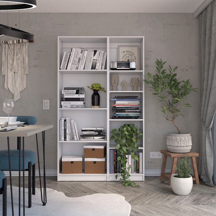 Benzoni Slim 2 Piece Living Room Set With 2 Bookcases, White
