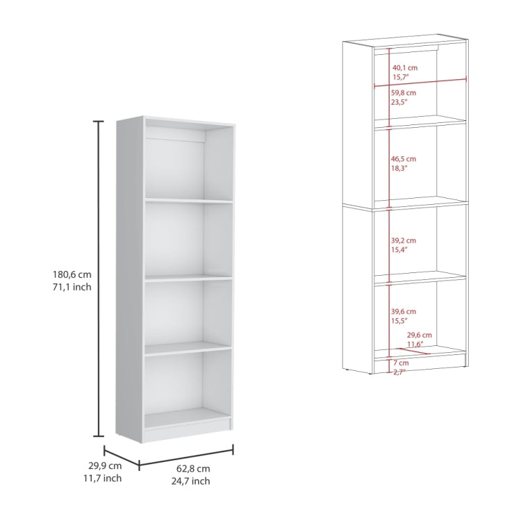 Benzoni Slim 2 Piece Living Room Set With 2 Bookcases, White