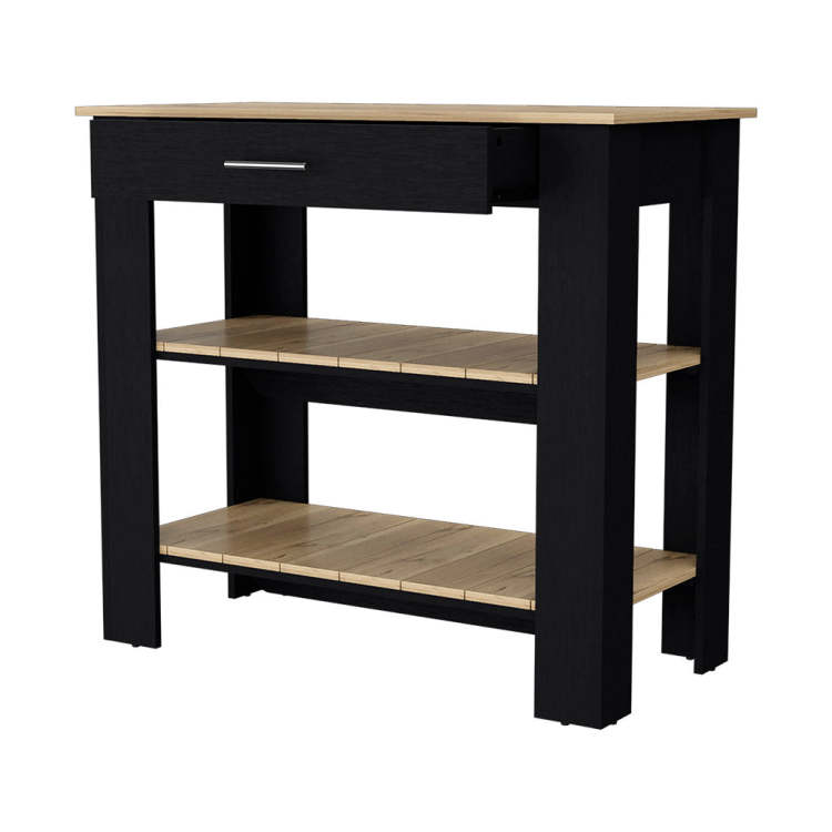 Brooklyn 40 Kitchen Island, Two Shelves, One Drawer
