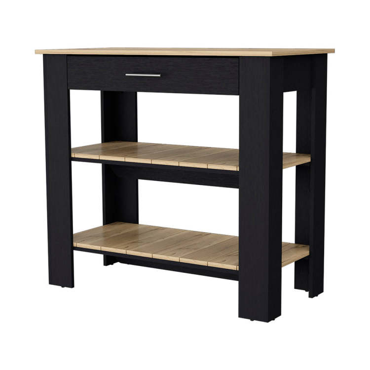 Brooklyn 40 Kitchen Island, Two Shelves, One Drawer