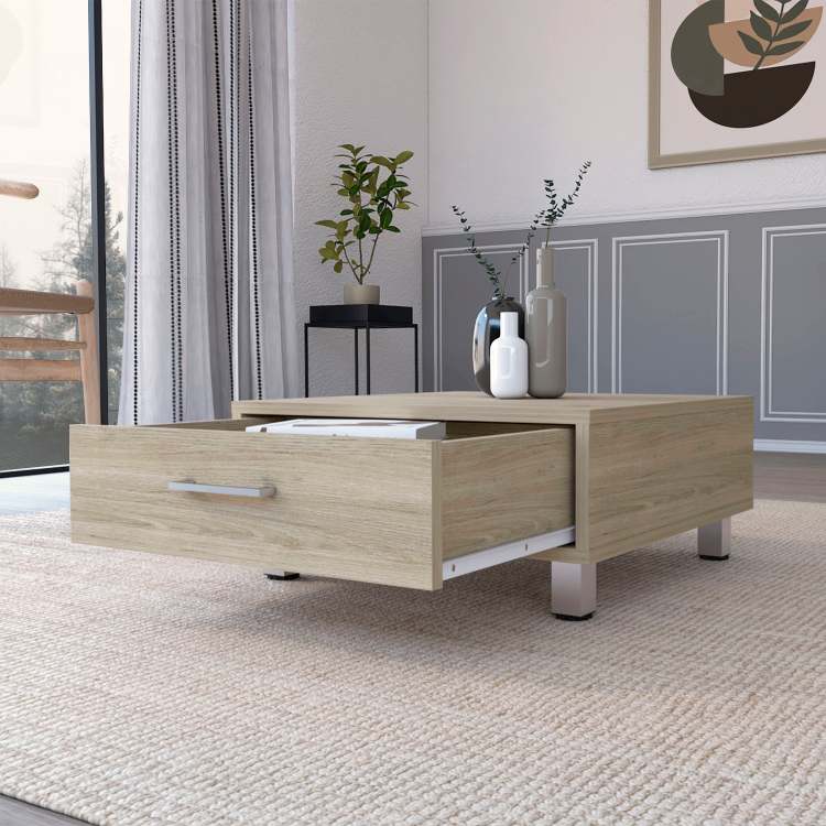 Myers Coffee Table, Four Legs, One Drawer
