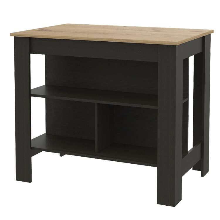 Brooklyn Kitchen Island, Three Concealed Shelves