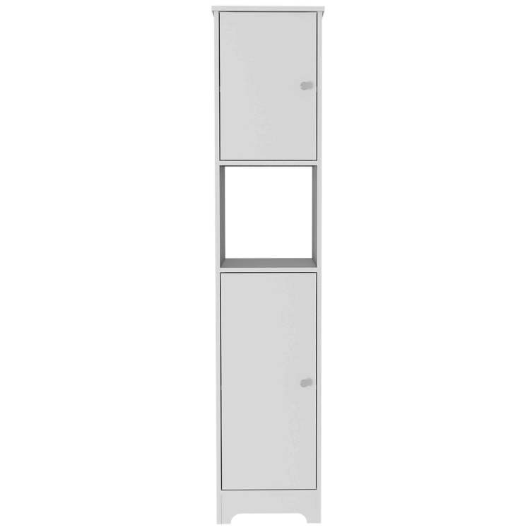 Charlotte Linen Cabinet, 2 Single Door Cabinet, Division, One Shelf