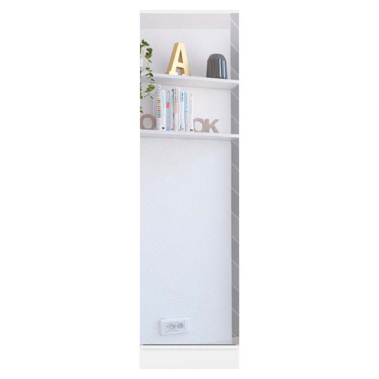 Ruan Xl Shoe Rack, Mirror, Five Interior Shelves, Single Door Cabinet