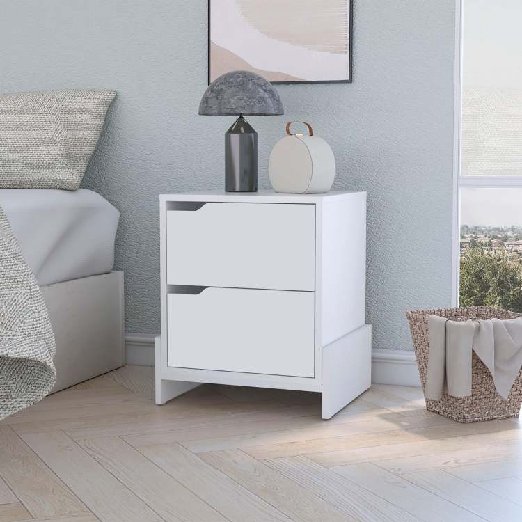 Lovell Nightstand With Sturdy Base And 2 Drawers