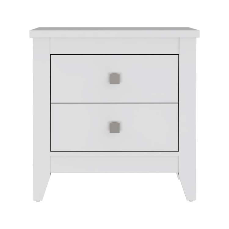 Breeze Four Legged Modern Bedroom Nightstand, With Two Drawers