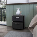 Myrtle 2 Drawers Nightstand, Bedside Table With Metal Handles