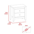 Breeze Four Legged Modern Bedroom Nightstand, With Two Drawers