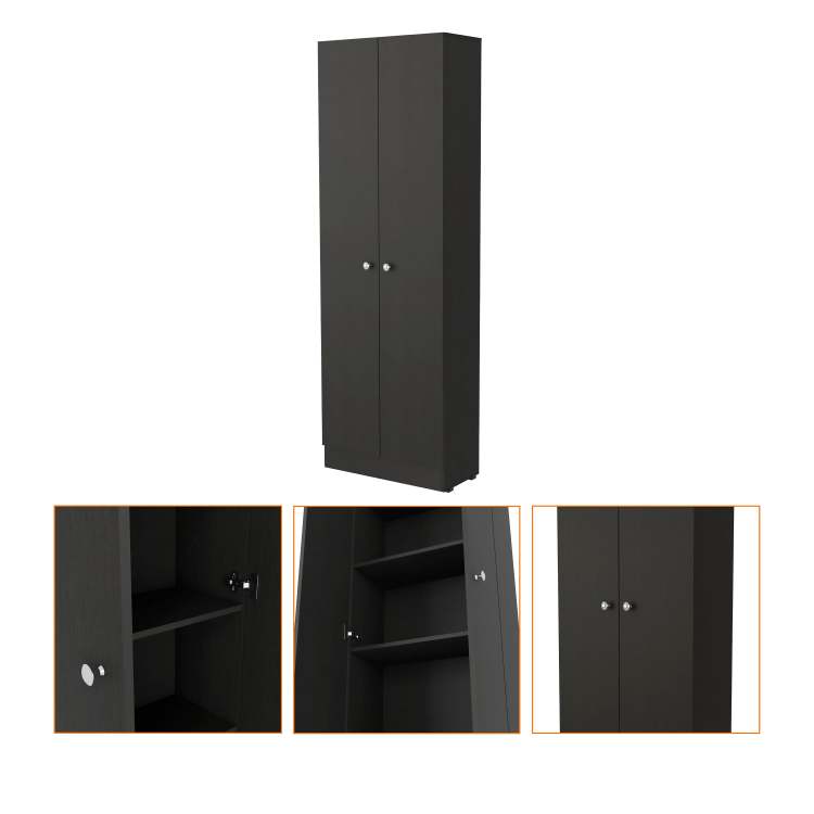Virginia Double Door Storage Cabinet, Five Shelves