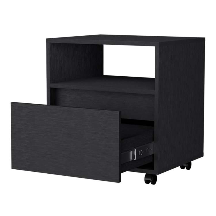 Duncan Nightstand, Top Open Shelf, 1 Drawer