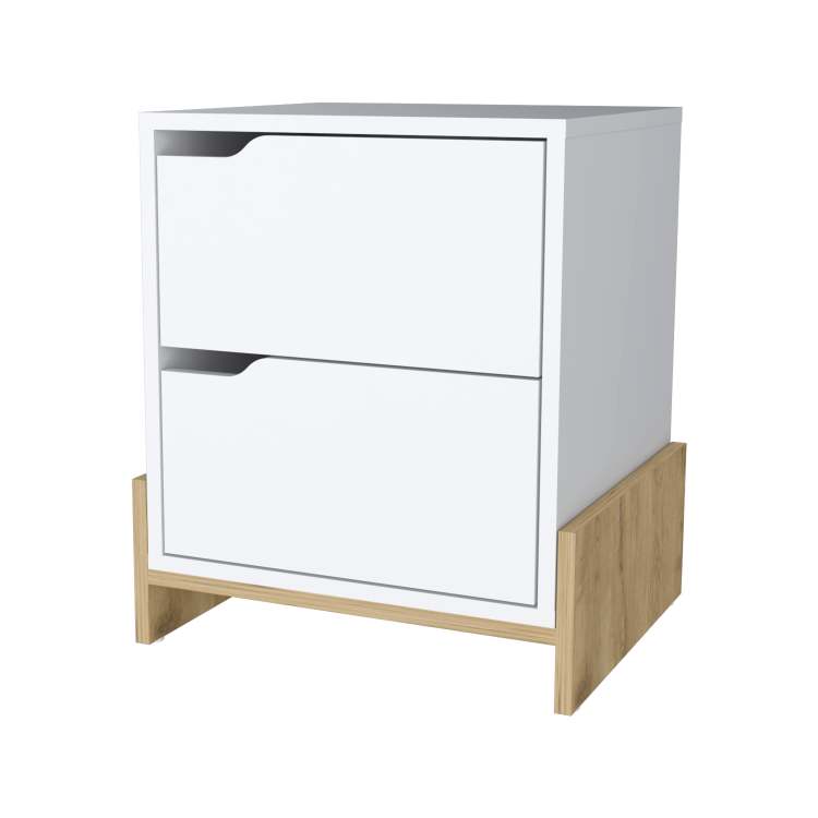 Lovell Nightstand With Sturdy Base And 2 Drawers