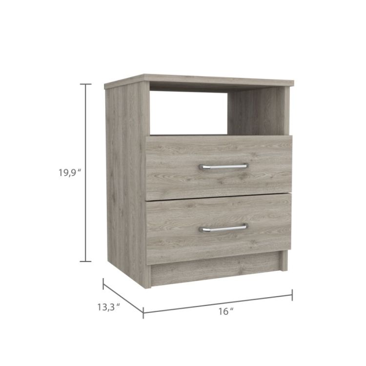 Oklahoma Nightstand,Two Drawers, One Shelf