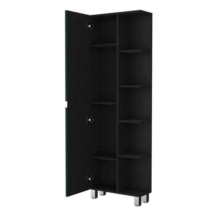 Los Angeles Linen Cabinet, Mirror, Five Shelves