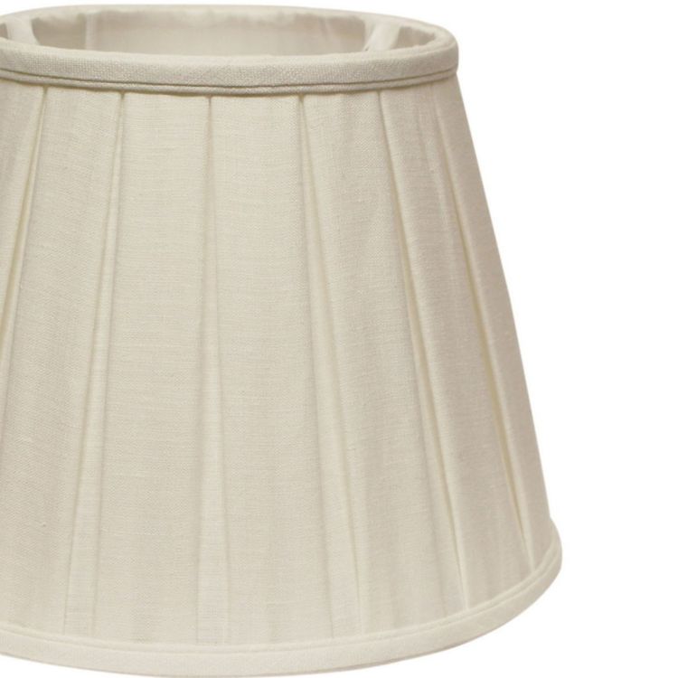 Slant Linen Box Pleat Softback Lampshade With Washer Fitter, White