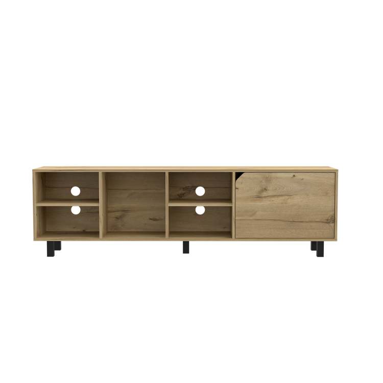 Native Tv Stand For Tv S Up 70", Four Open Shelves, Five Legs