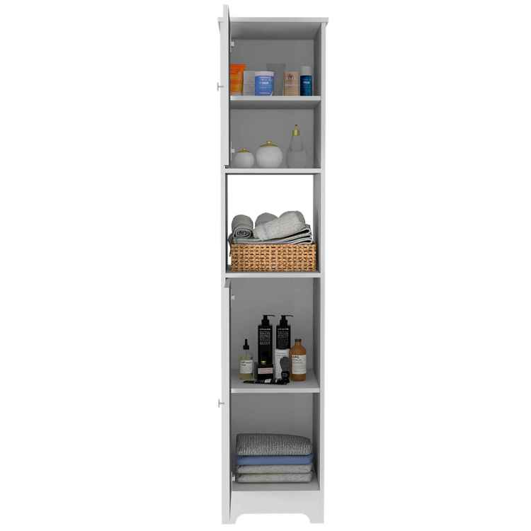 Charlotte Linen Cabinet, 2 Single Door Cabinet, Division, One Shelf