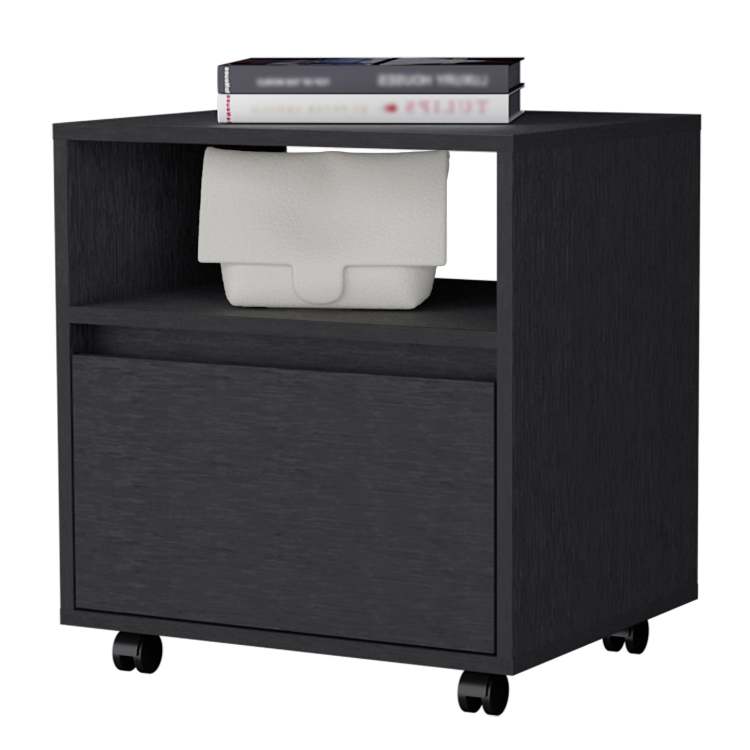 Duncan Nightstand, Top Open Shelf, 1 Drawer