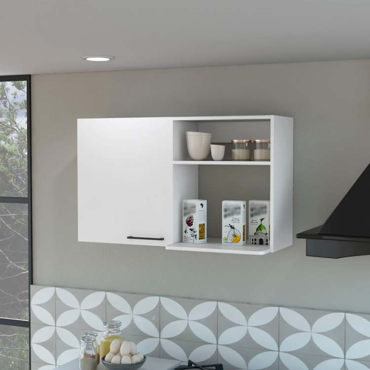 Oklahoma 2 Wall Cabinet, 2 Door Stackable Wall Mounted Storage Cabinet With 2 Side Shelf