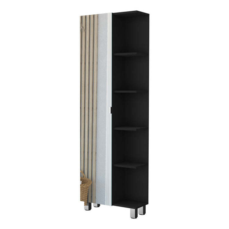Los Angeles Linen Cabinet, Mirror, Five Shelves